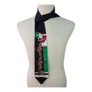 Hallmark Christmas Holiday Santa Reindeer Silk Tie